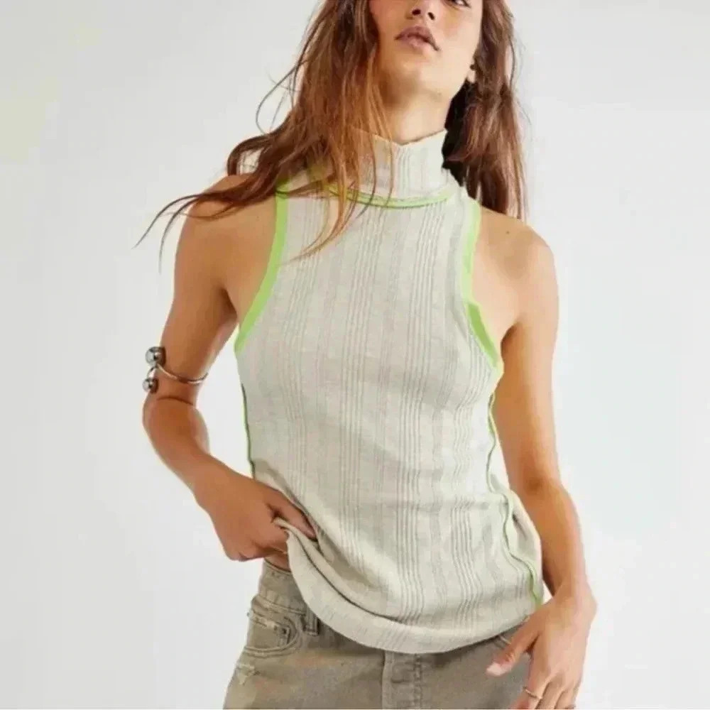 NWOT Free People Marley Mock Neck Tank - Picture 1 of 1